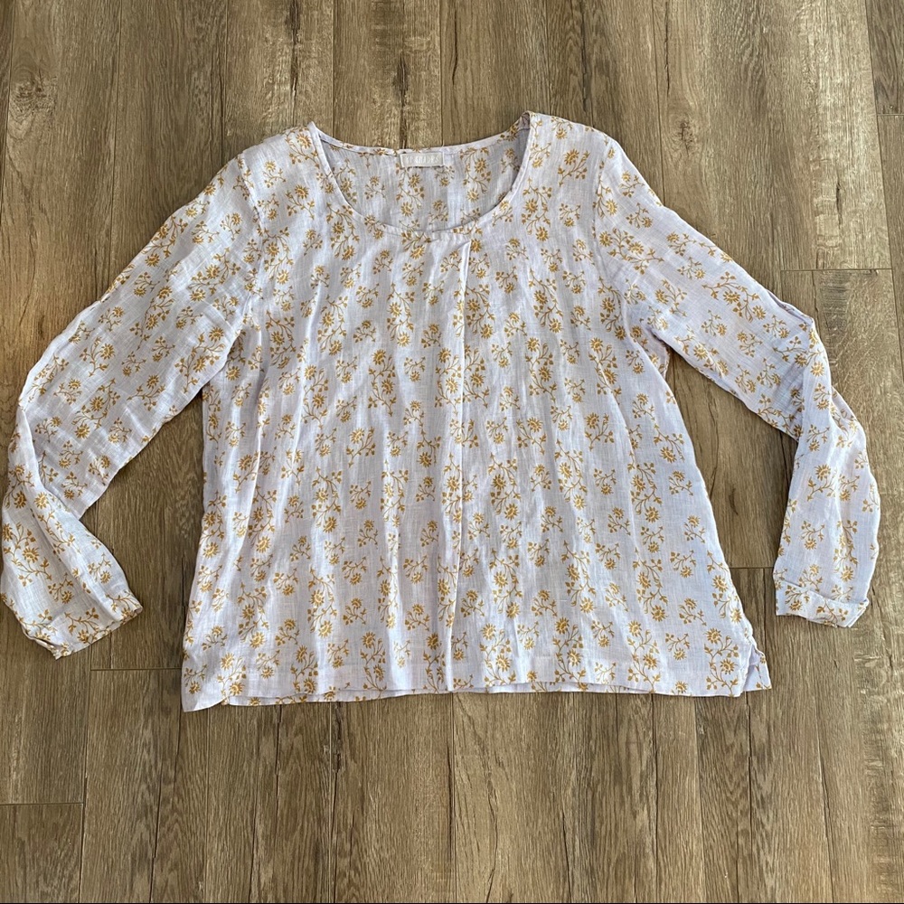 CP Shades Linen Yellow Flower Tunic